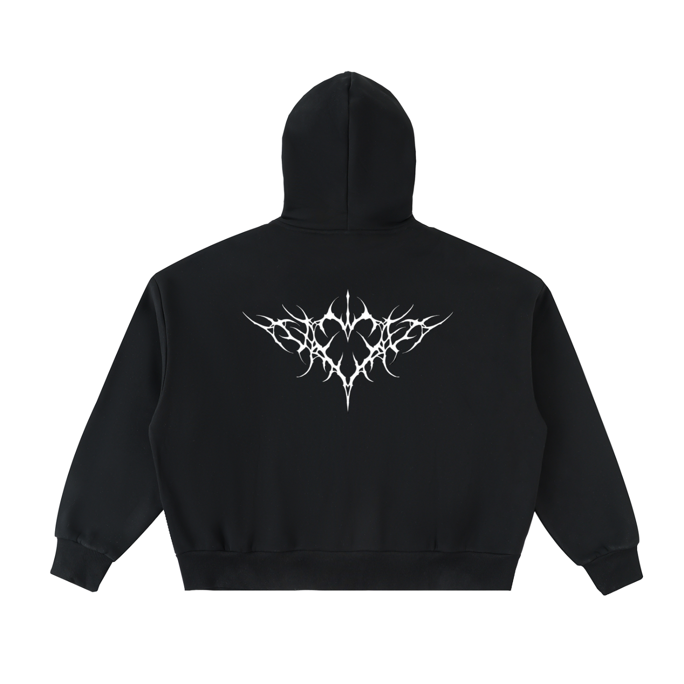 Fleeced Full-Zip Boxy Hoodie