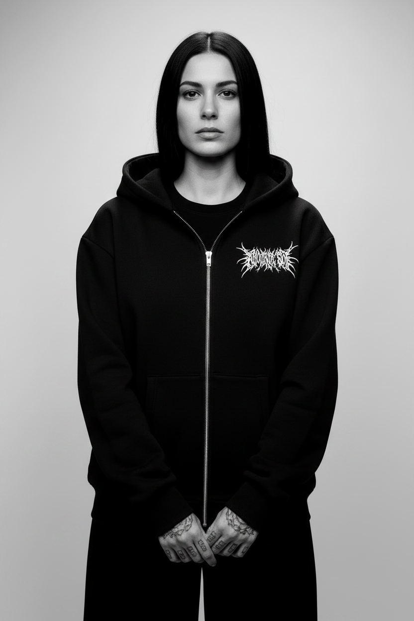 Fleeced Full-Zip Boxy Hoodie